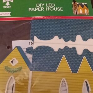 Festive LED Paper House Kit - Green and Yellow